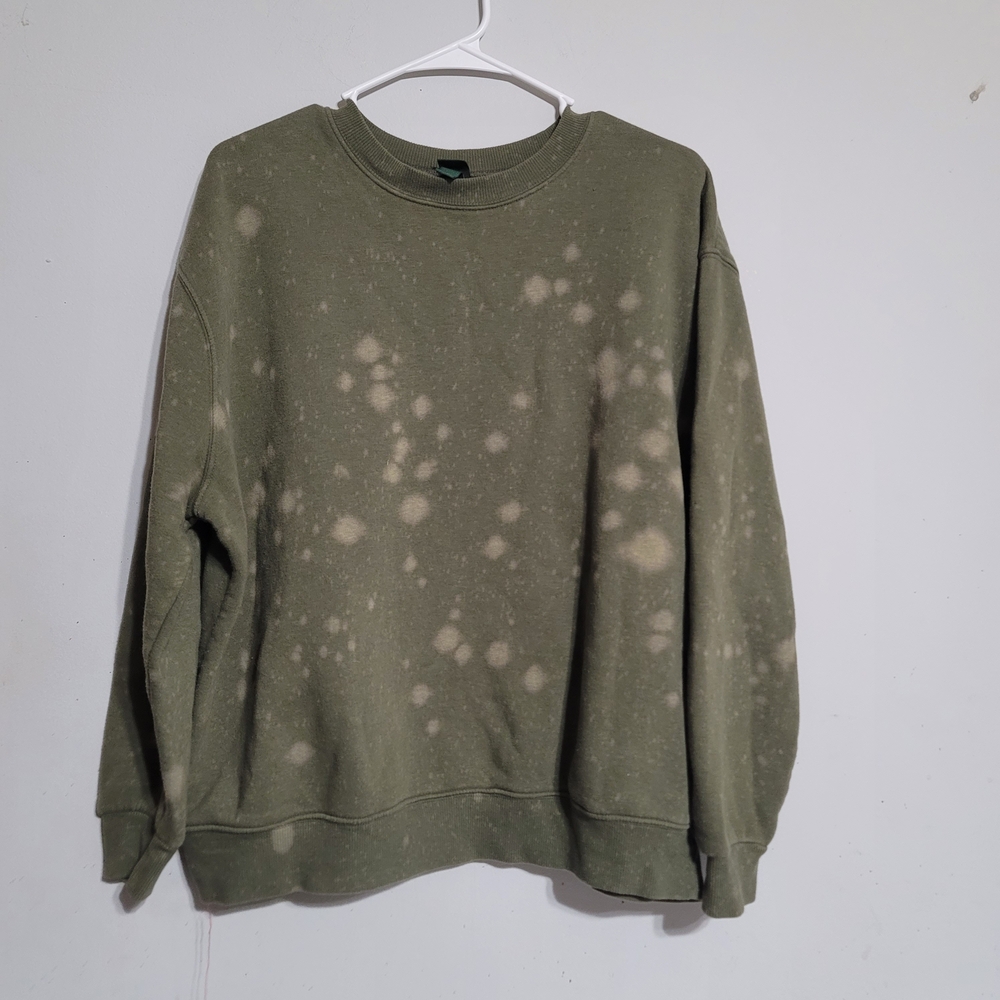 Women's Wild Fable Sweatshirt Sz Small Sage Olive Green Bleached Cotton‎ Blend